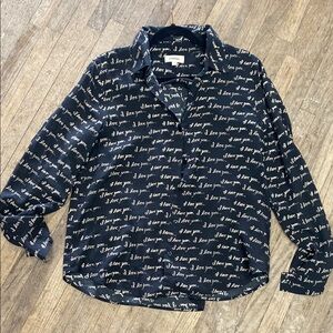 Men's Black Script Print Shirt